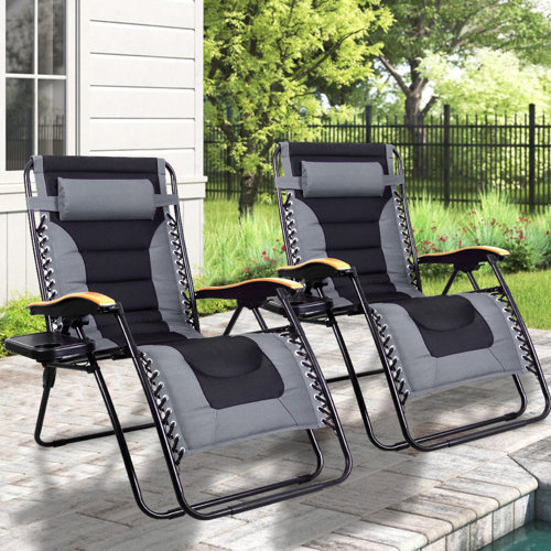 MAISON ARTS Padded Reclining Zero Gravity Chair with Cushion Wayfair